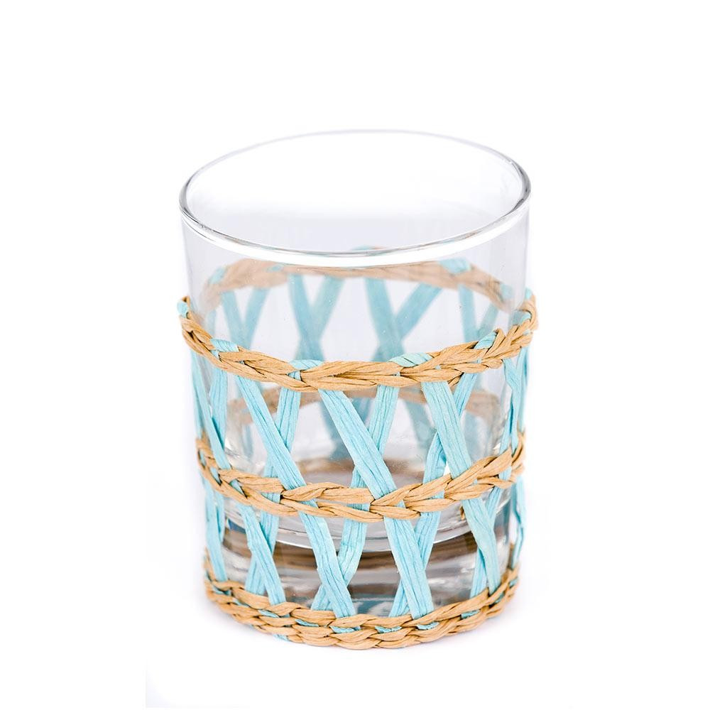 Island Wrapped Tumbler Light Blue, Set of 4 | Amanda Lindroth