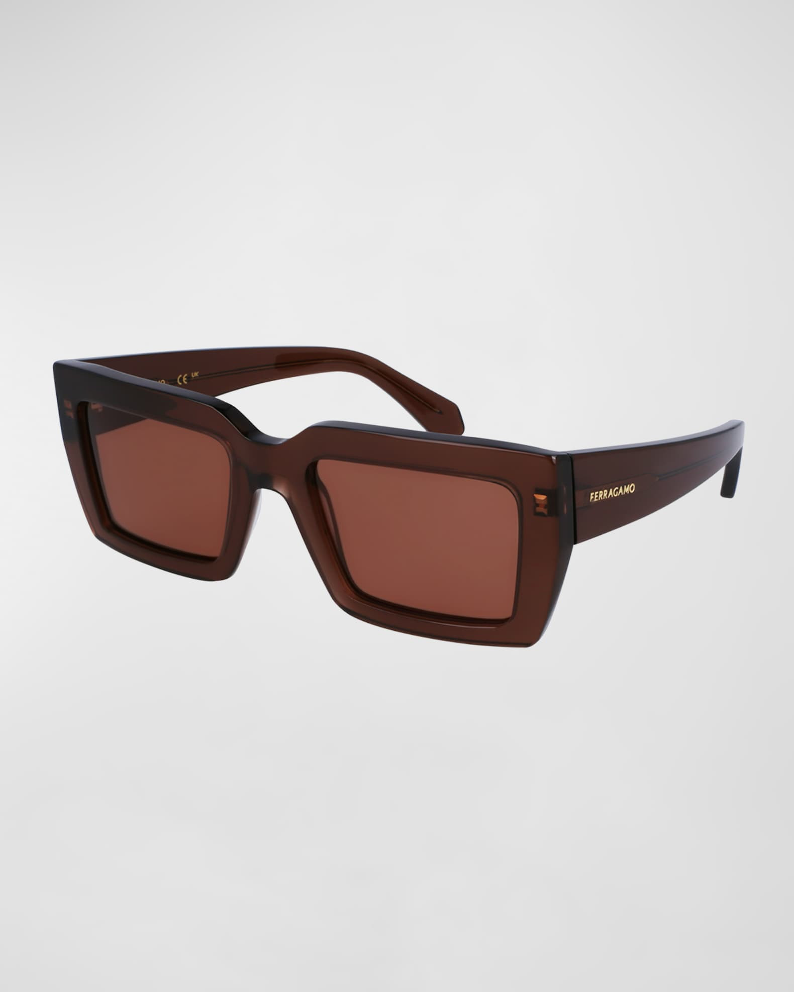 Classic Logo Acetate Rectangle Sunglasses | Neiman Marcus