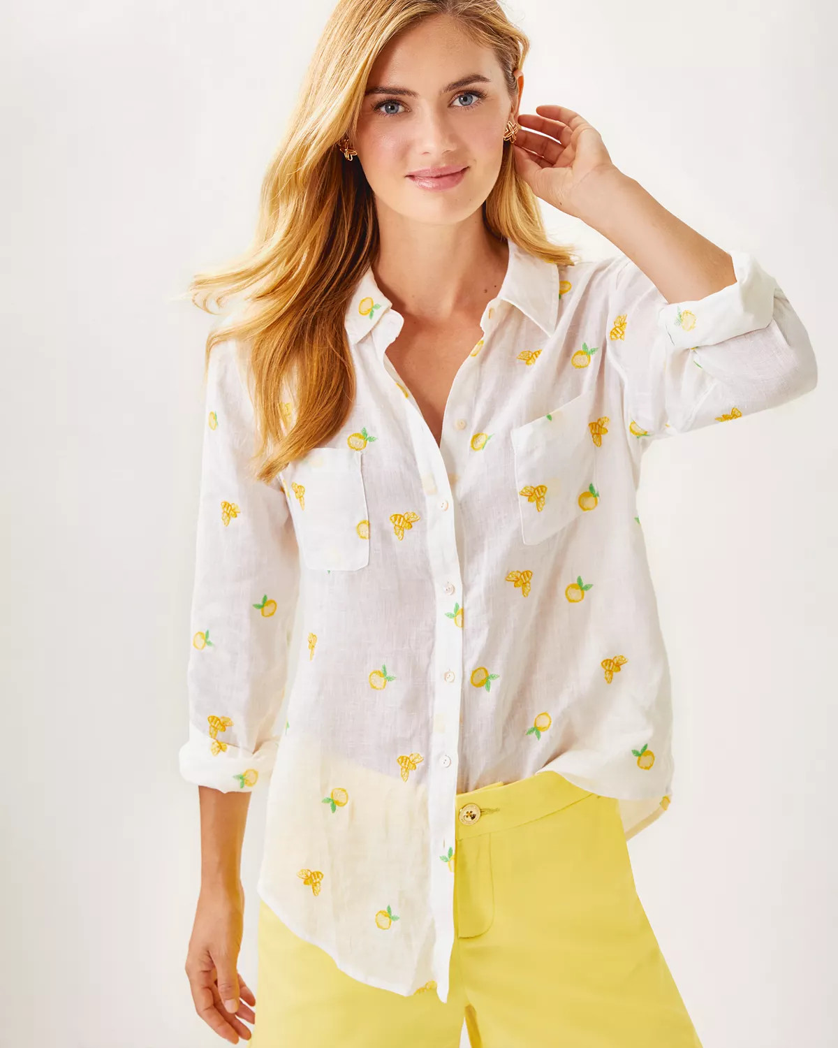 Sea View Linen Button Down Top | Lilly Pulitzer