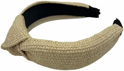 Lux Trends Straw Raffia Top Knot Wide Headband Beach Summer Bohemian Style Hair Hoop Women Girls ... | Amazon (US)