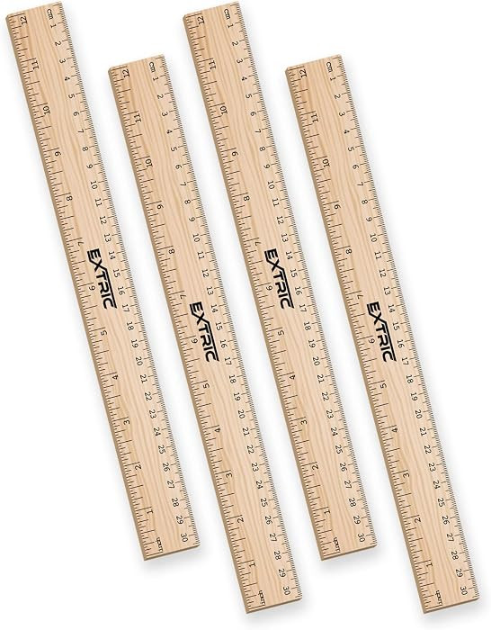 Rulers 12 Inch Bulk for Classroom 4 PK Wooden Ruler for Kids | Amazon (US)