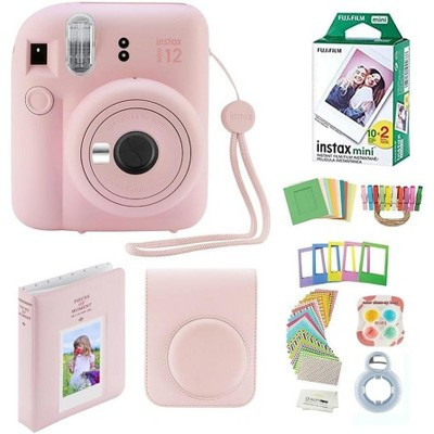 Fujifilm Instax Mini 12 Instant Camera with Case 20 Fujifilm Prints Decoration Stickers Frames Photo Album and More Accessories Blossom Pink | Target