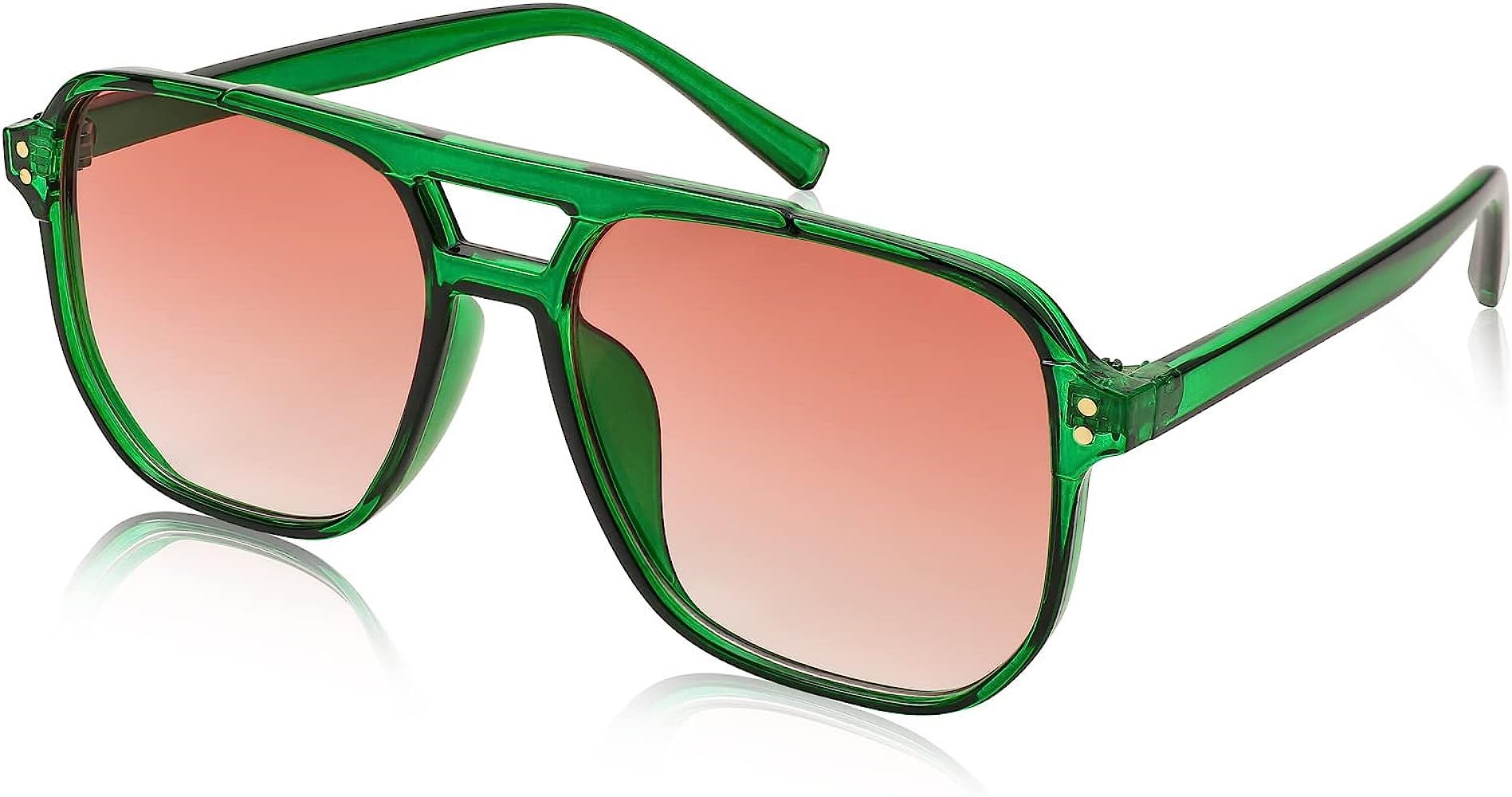FEISEDY Retro Square Aviator Sunglasses Women Men 70s Vintage Trendy Plastic Frame Sun Glasses B2... | Amazon (US)