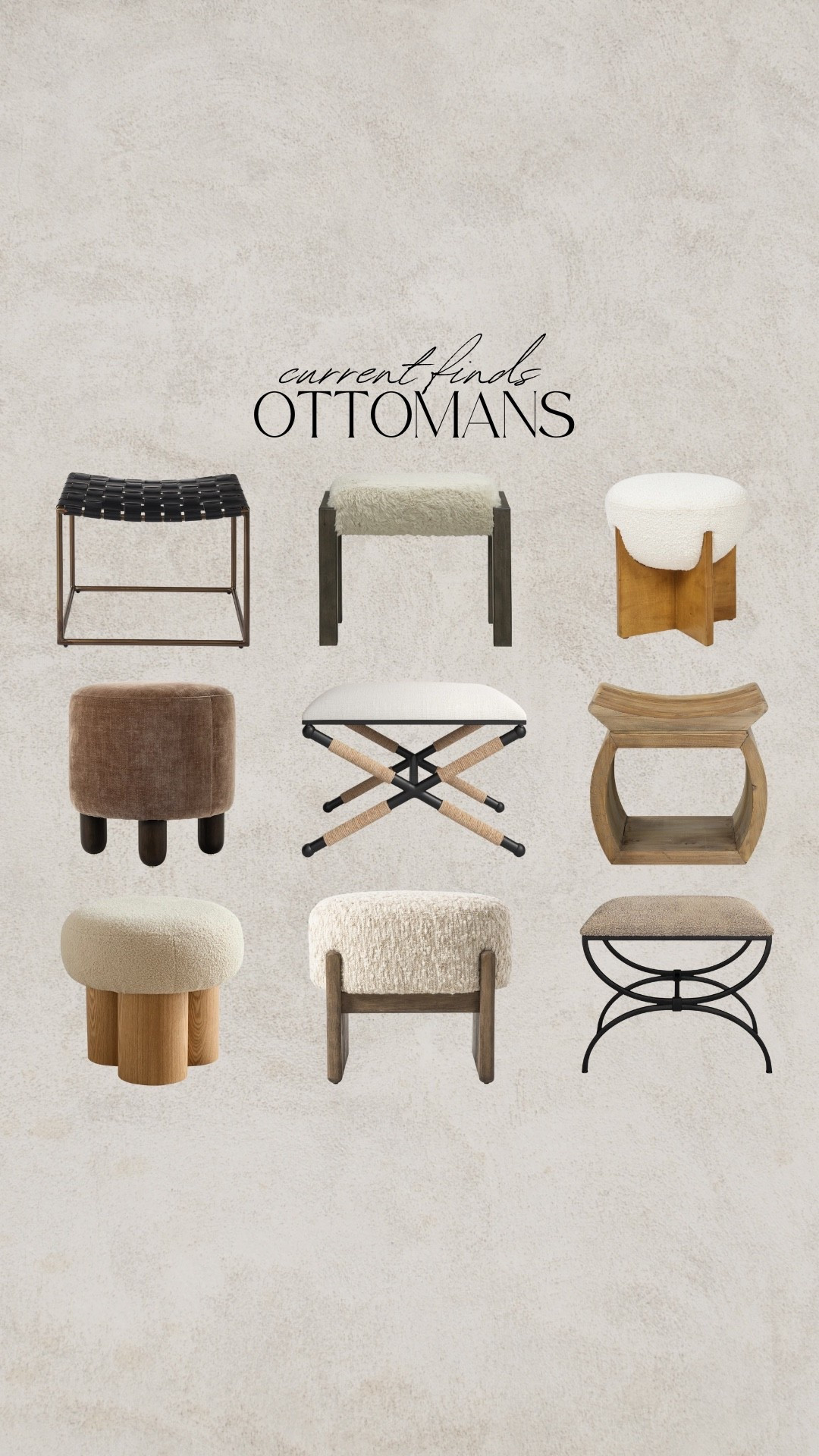 Modern organic Ottomans, leather ottoman, wood ottoman, boucle ottoman, linen ottoman, upholstered ottoman, fur ottomann

#LTKSeasonal #LTKSaleAlert #LTKHome

#LTKSaleAlert #LTKSeasonal #LTKHome
