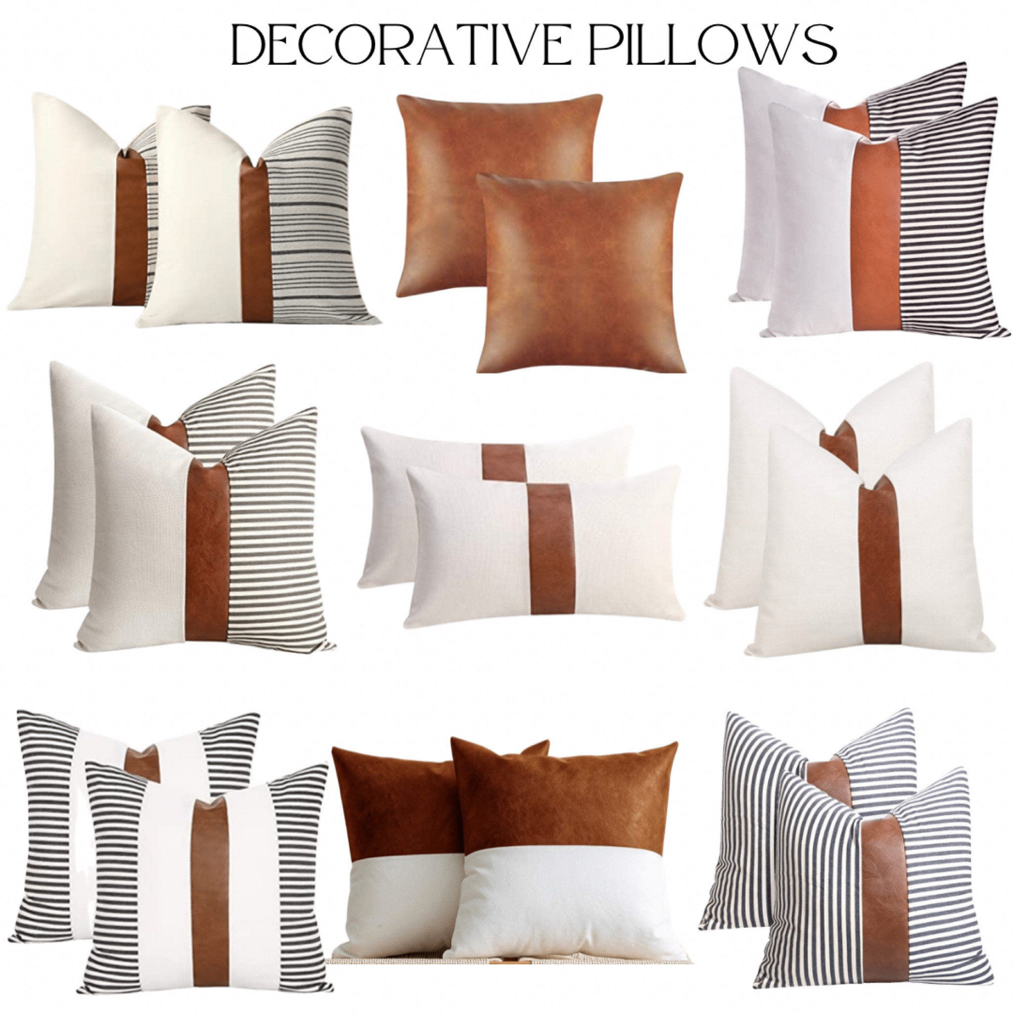 Fall Decorative Pillows
Accent Pillows, Brow & White
Leather accent pillows.
Home decor, Fall Season, Winter Season.



#LTKhome #LTKunder50 #LTKstyletip