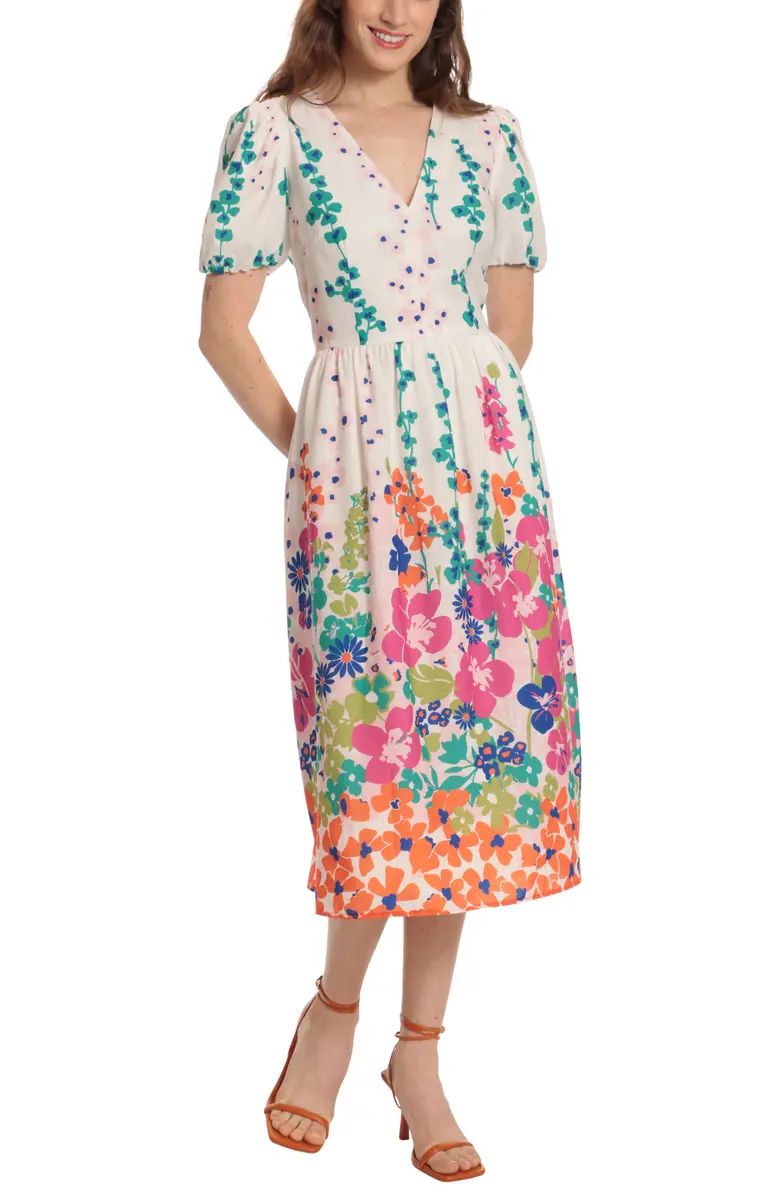 DONNA MORGAN FOR MAGGY Floral Midi Dress | Nordstrom | Nordstrom