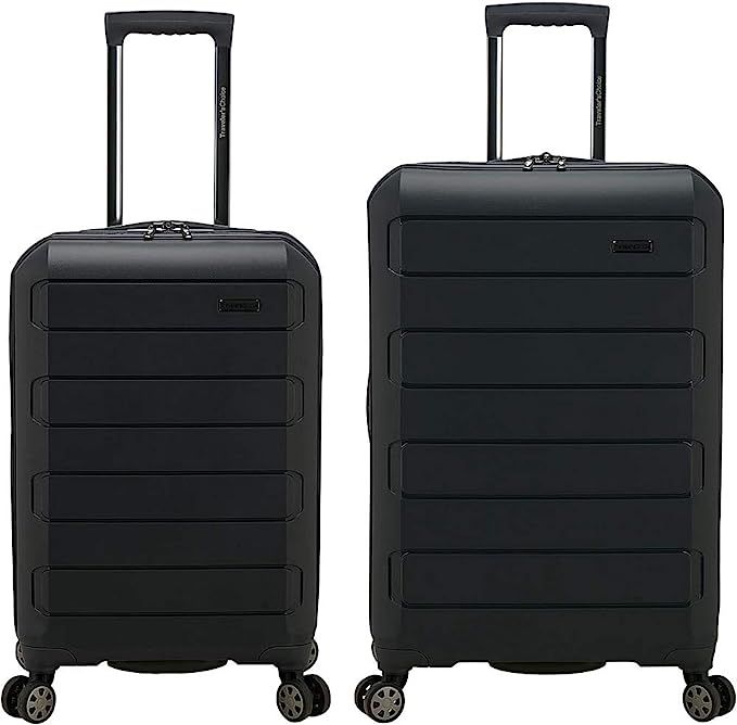 Traveler's Choice Pagosa Indestructible Hardshell Expandable Spinner Luggage, Black, 2-Piece Set ... | Amazon (US)