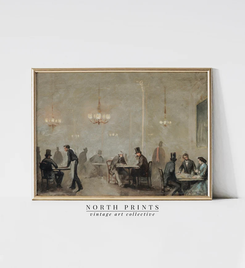 Antique Cafe Painting | Vintage Bar Wall Decor Art Print | Digital PRINTABLE Download | 1078 | Etsy (US)