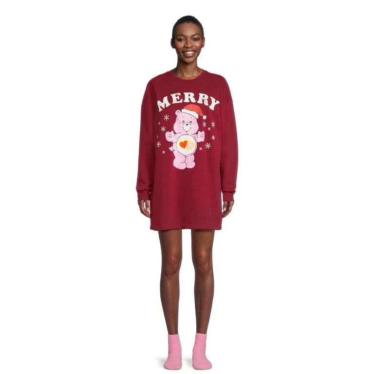 Grayson Social Juniors' Care Bears Christmas Sleep Shirt and Socks Set, 2-Piece | Walmart (US)