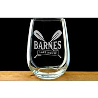 Lake House Wine Glass - Personalized Gifts Etched Stemless Housewarming Gift | Etsy (US)