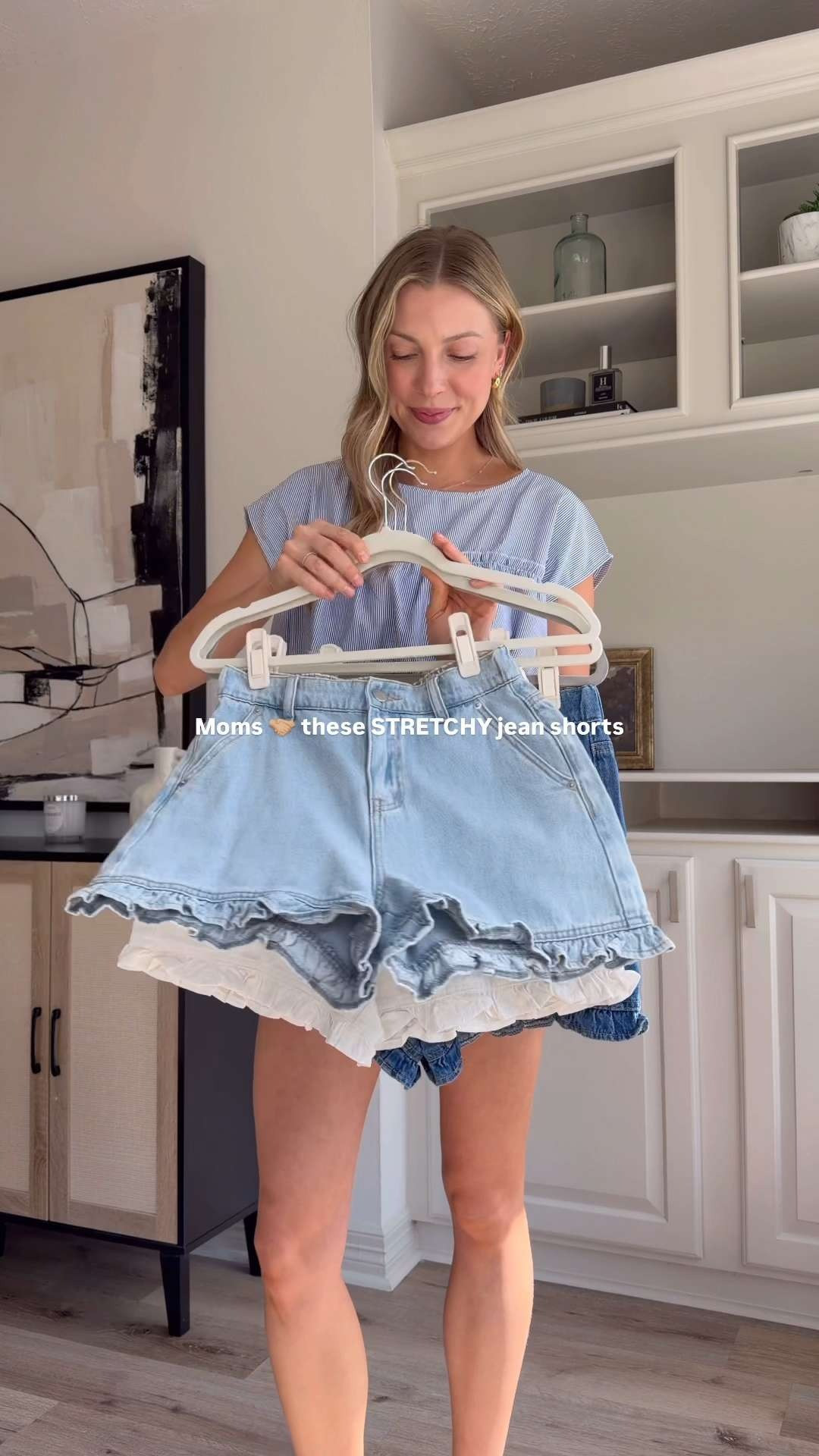 Favorite stretchy ruffle denim shorts! Wearing 2 in denim shorts + S in all tops! 

 #LTKootd #LTKmomlife