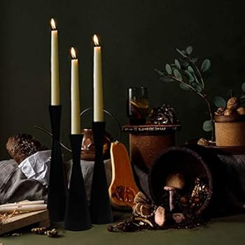 Candle Holders Set of 3 Black Metal Taper Candlestick Holders, Vintage and Modern Decorative Cent... | Amazon (US)
