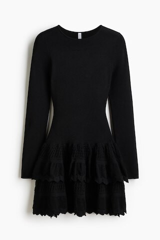 H & M - Dress with Tiered Skirt - Black | H&M (US + CA)