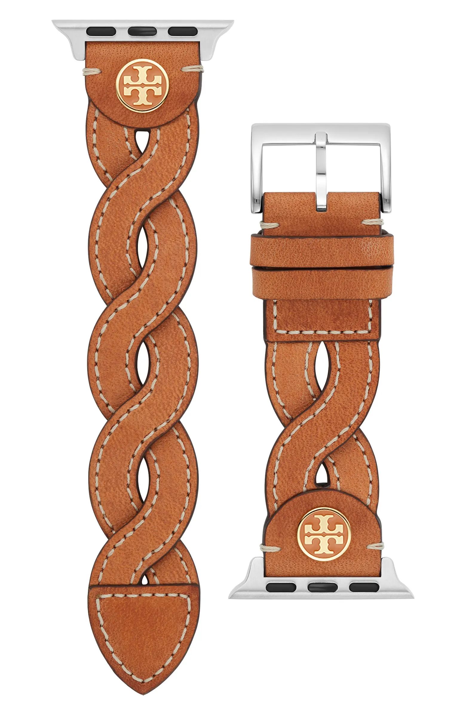 Braided Leather 20mm Apple Watch® Watchband | Nordstrom