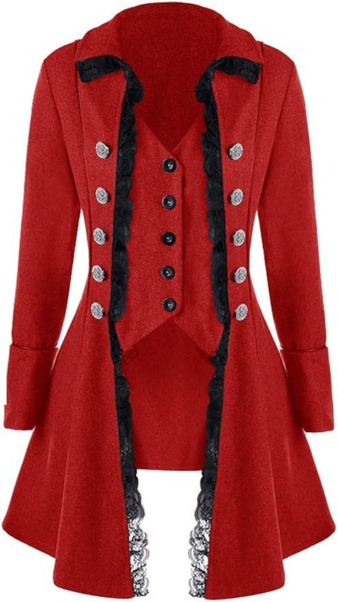 Women's Gothic Steampunk Corset Halloween Costume Coat Victorian Tailcoat Jacket | Amazon (US)