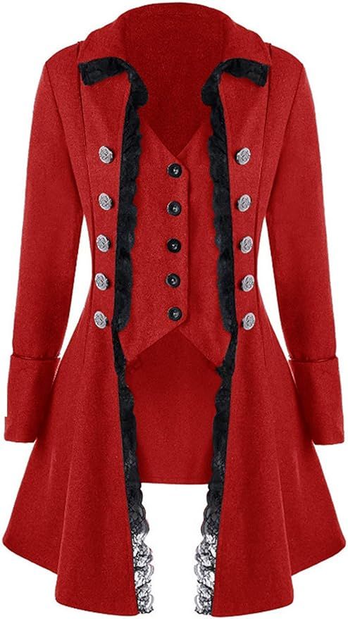 Women's Gothic Steampunk Corset Halloween Costume Coat Victorian Tailcoat Jacket | Amazon (US)