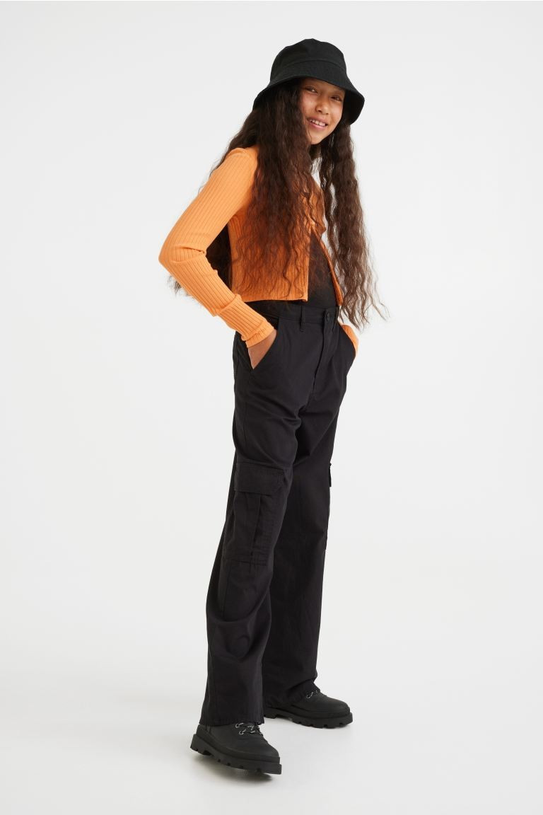 Wide Cotton Cargo Pants | H&M (US + CA)
