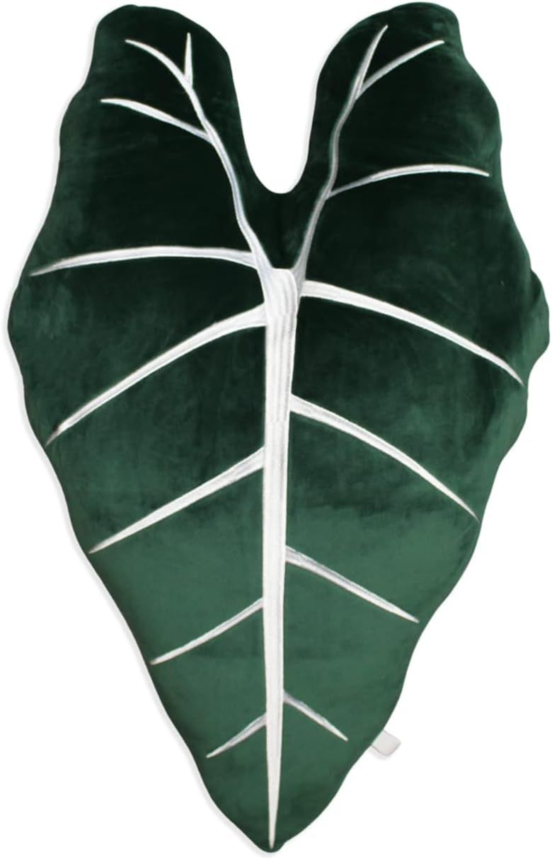 Frydek Alocasia Forest Green - Leaf Throw Pillow, Decorative, Bed, Flower, Decorative, Cute Pillo... | Amazon (US)