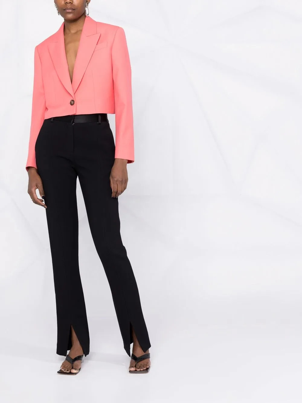cropped single-breasted blazer | Farfetch (US)