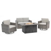 Belham Living Wicker Fire Pit Conversation Set | Walmart (US)