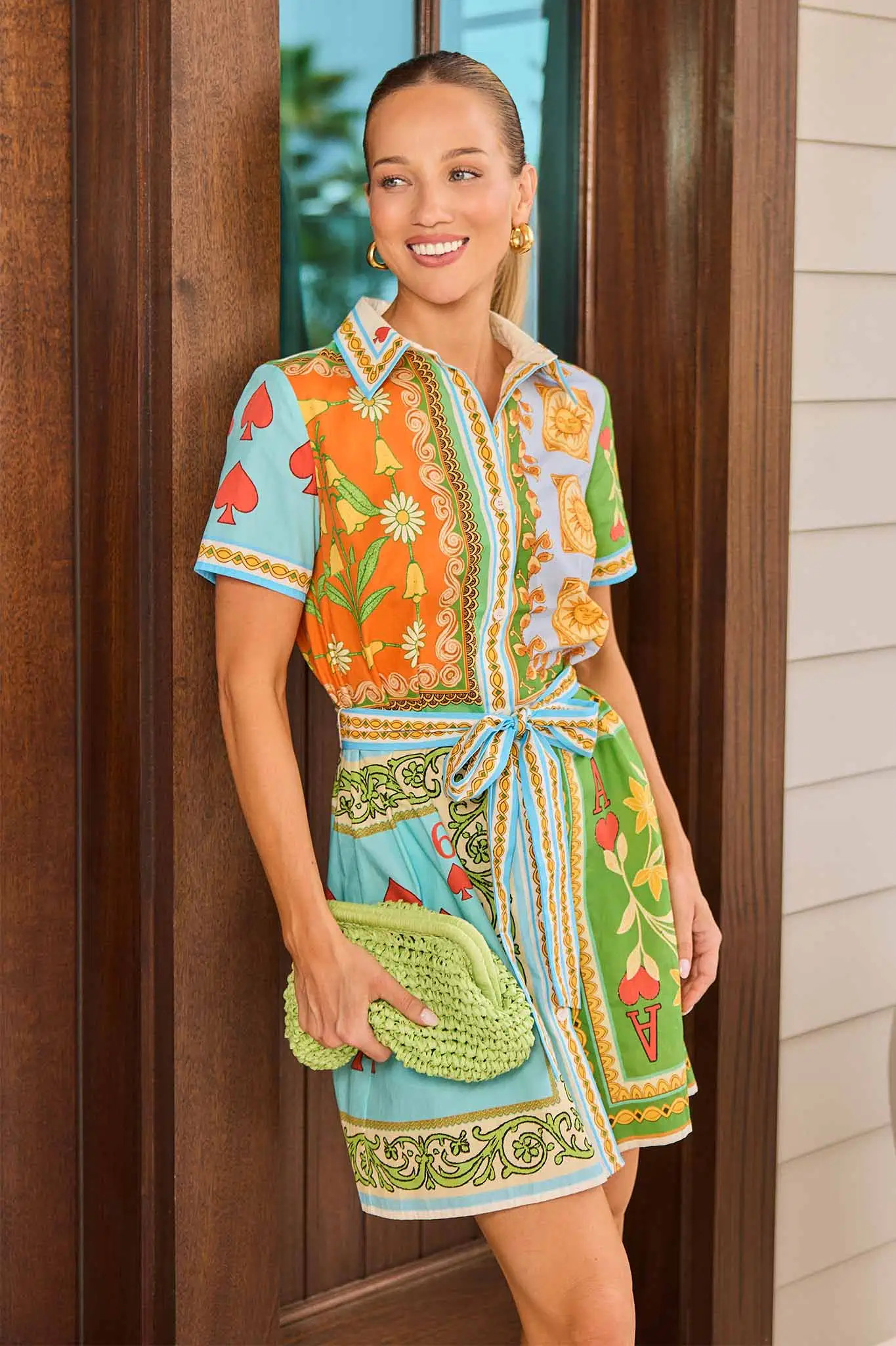 Alys Multi Printed Button Up Short Dress | Avara