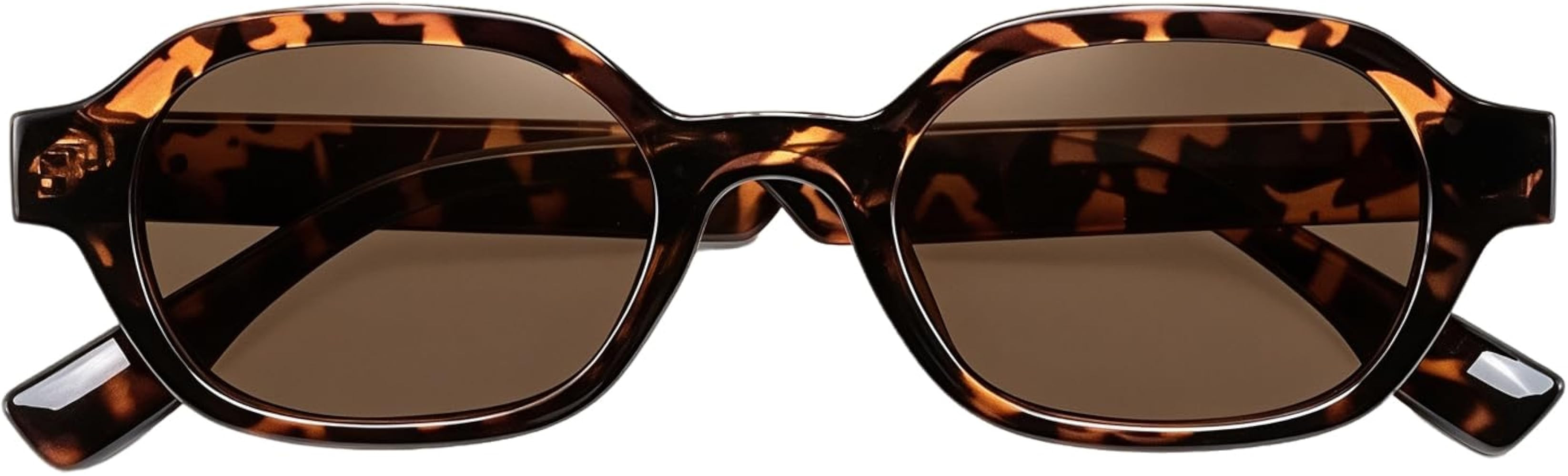 HJSTES Retro Hexagonal Rectangle Sunglasses-Womens Men Trendy UV400 | Amazon (US)