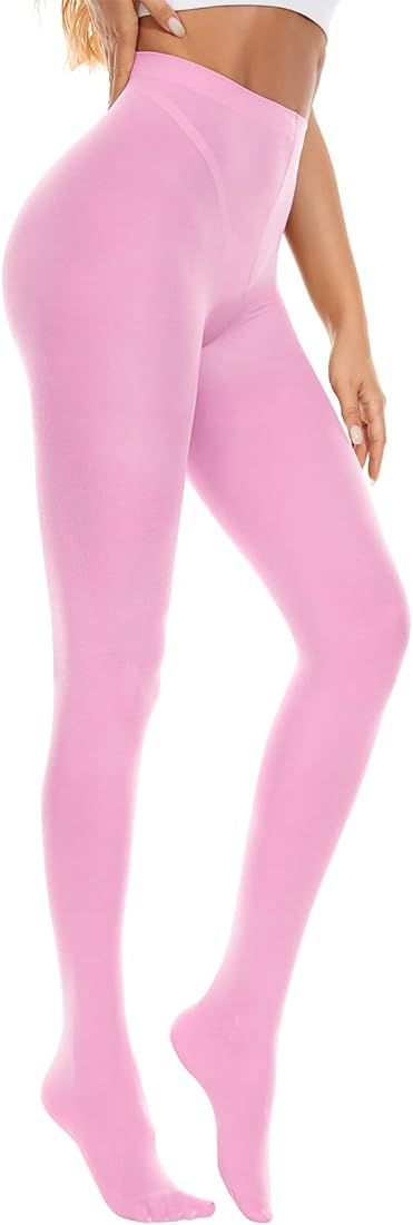 Adult Tights for Women Opaque Run Resistant Plus Size Pantyhose High Waisted 80s | Amazon (US)