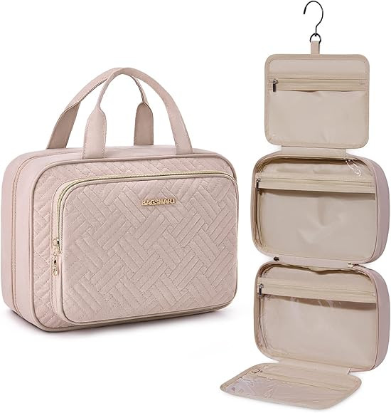 BAGSMART Toiletry Bag Hanging Travel Makeup Organizer with TSA Approved Transparent Cosmetic Bag ... | Amazon (US)