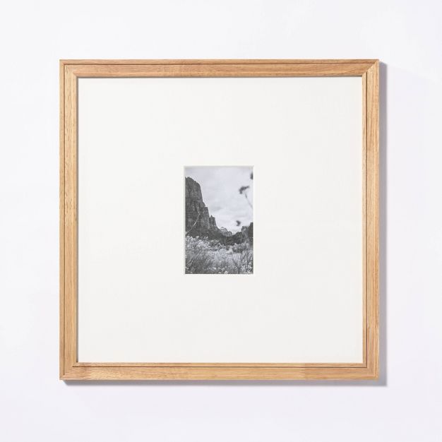 16.24&#34; x 16.24&#34; Matted to 4&#34; x 6&#34; Gallery Frame Natural Wood - Threshold&#8482; d... | Target