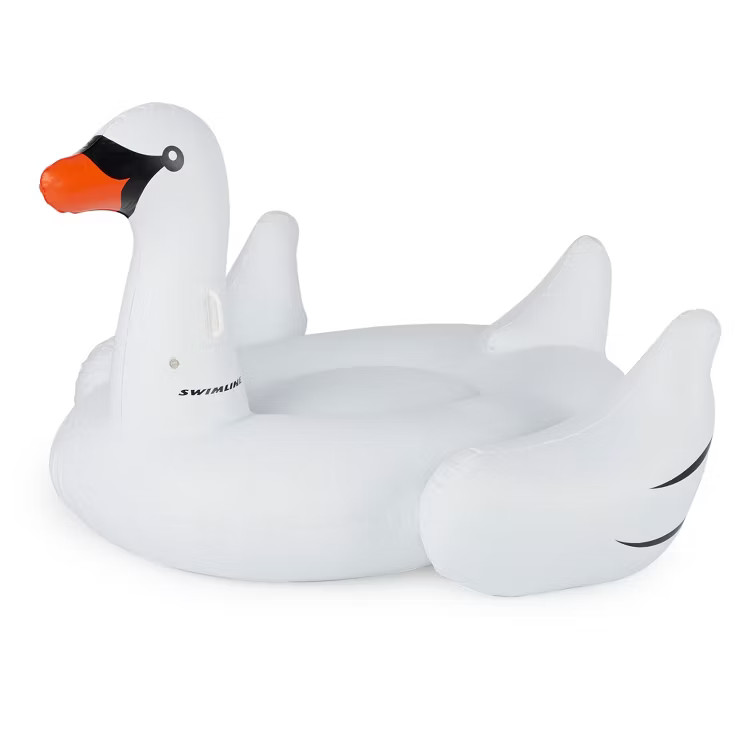Swimline 90621 Giant Inflatable Ride On Swimming Pool or Lake Raft Swan Designed Float with Built... | Target