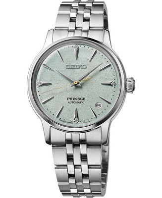 Seiko Women's Presage Cocktail Time Mid-Size Silver Stainless Steel Bracelet Watch, 34mm - Macy's | Macy's