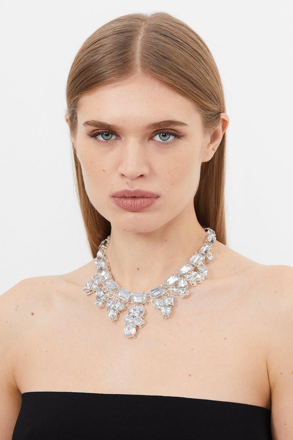 Diamante Statement Necklace | Karen Millen UK + IE + DE + NL