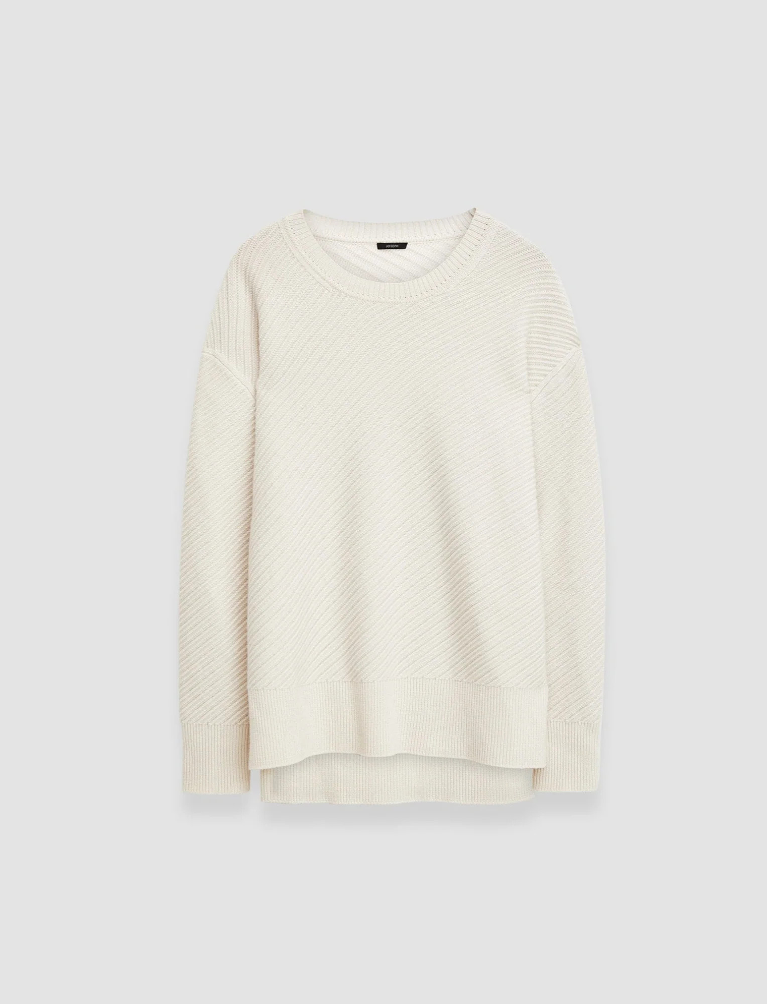 Diagonal Knit Round Neck Jumper | Joseph