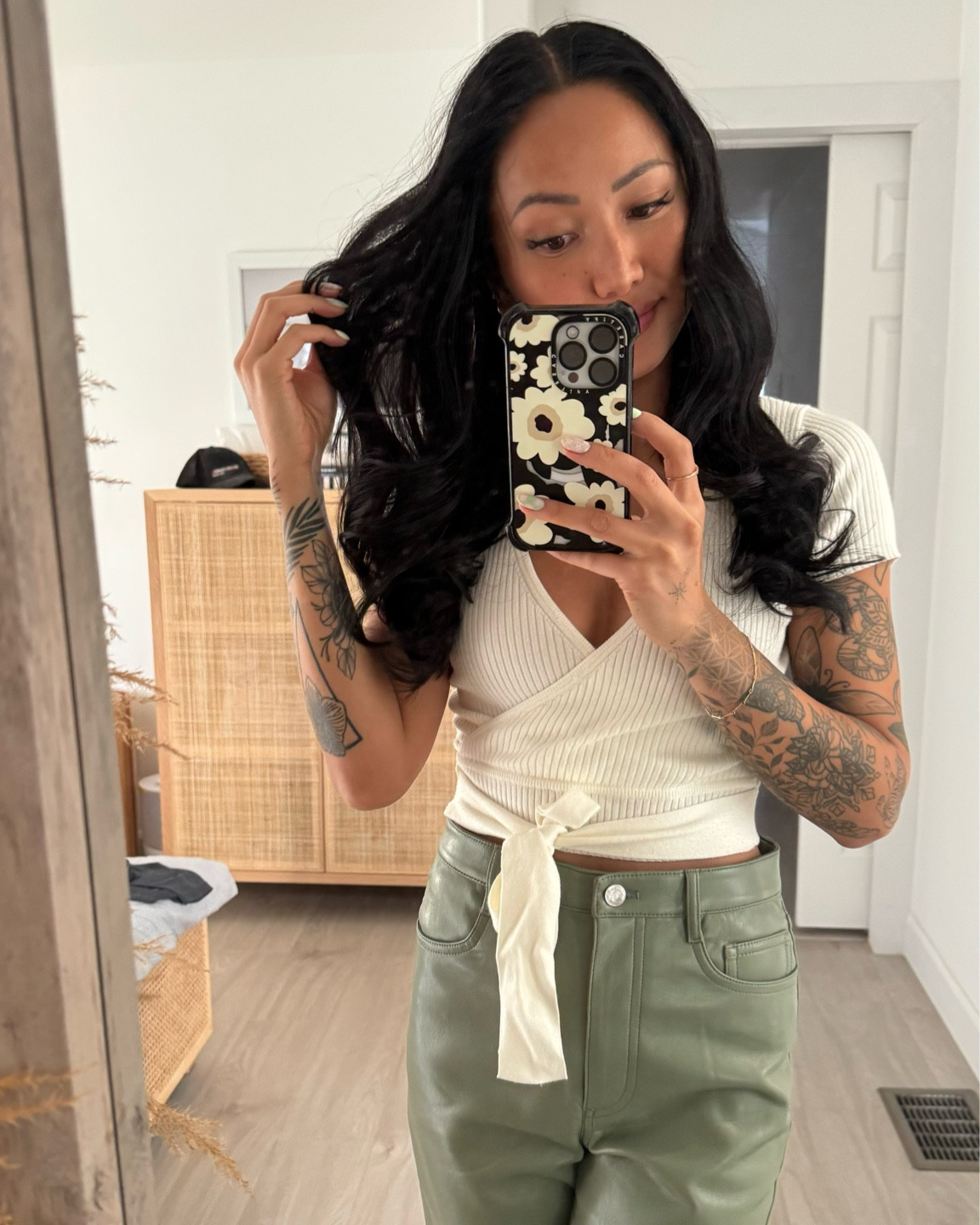 Photoshoot day outfit — new pics for my small business 💚☁️📸