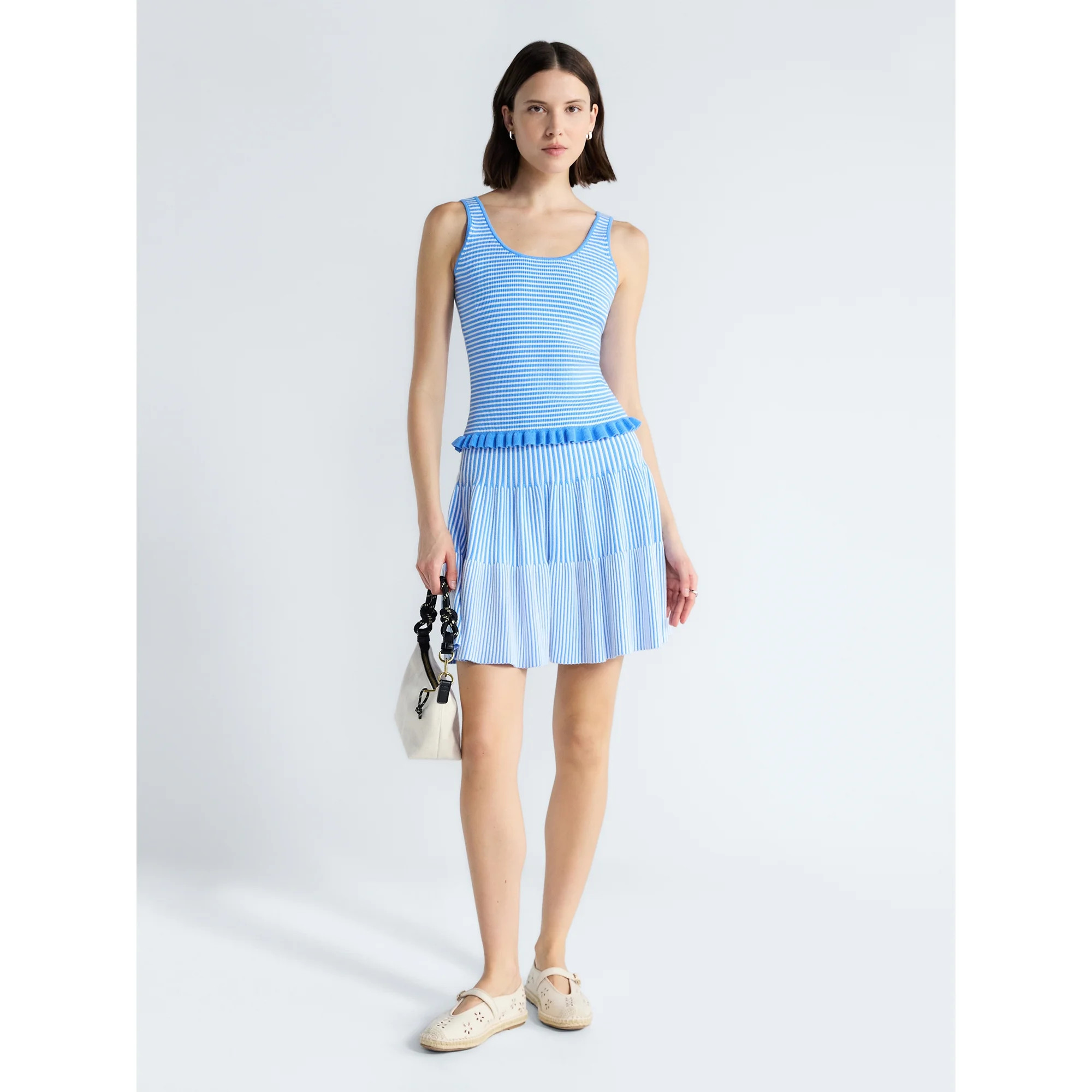 Free Assembly Women's and Women's Plus Ruffle Hem Knit Tank Top, Sizes XS-4X | Walmart (US)