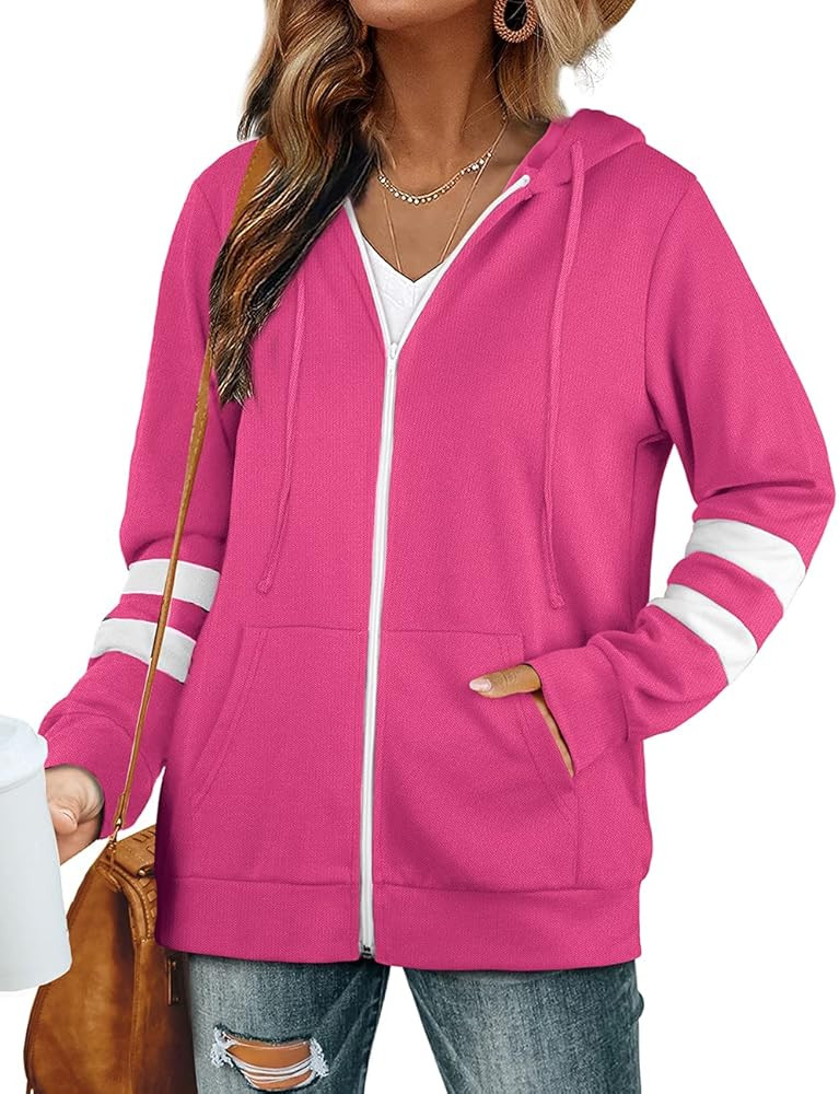 Bofell Womens Active Long Sleeve Zip Up Hoodies with Pocket Hooded Sweatshirts Jackets | Amazon (US)