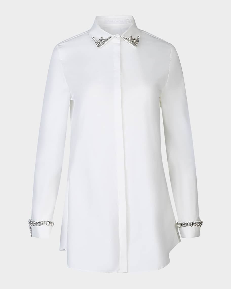 Anne Fontaine Philomne Crystal-Embellished Shirt | Neiman Marcus