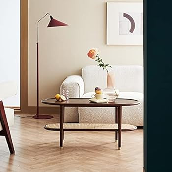 Harmati Coffee Table for Living Room - Walnut Accent Table with Storage, Mid Century Modern Table... | Amazon (US)