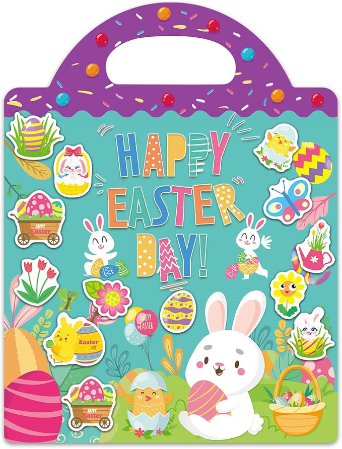 Easter Sticker Book, Reusable Sticker Books for Toddlers 2-4 Years 1-3, Waterproof Easter Sticker... | Amazon (US)