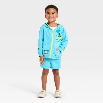 Toddler Boys' 2pc Disney Mickey Mouse Zip-up Hoodie & Shorts Set - Blue 5T | Target