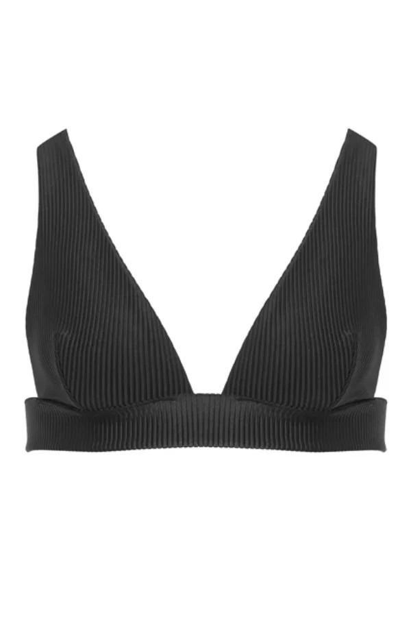 Lucerne Plunge Bikini Top - Black | Chérie Amour