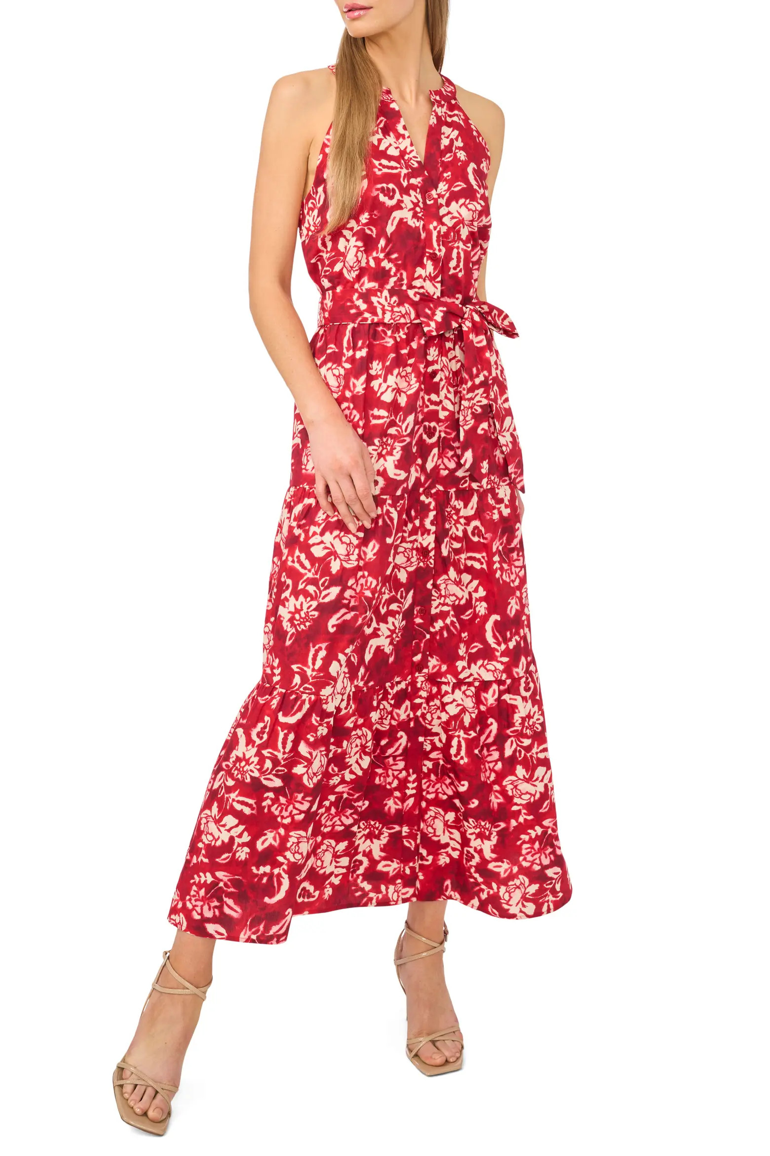Floral Sleeveless Tiered Cotton Maxi Dress (Women) | Nordstrom | Nordstrom