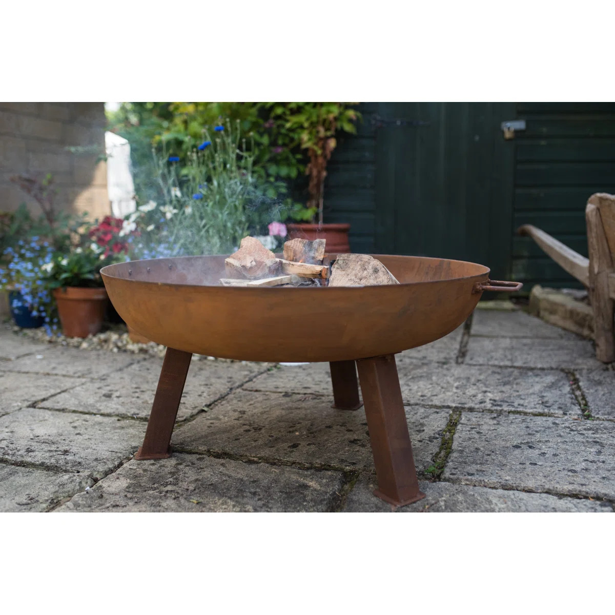 Steel Wood Burning Fire Pit | Wayfair UK