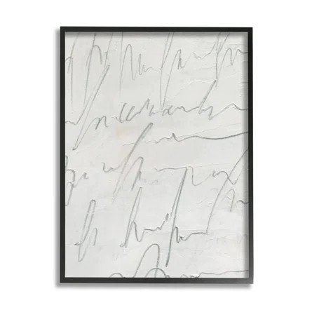 Contemporary Cursive Script Abstract Scribble Words Framed On Canvas by Painting | Wayfair North America