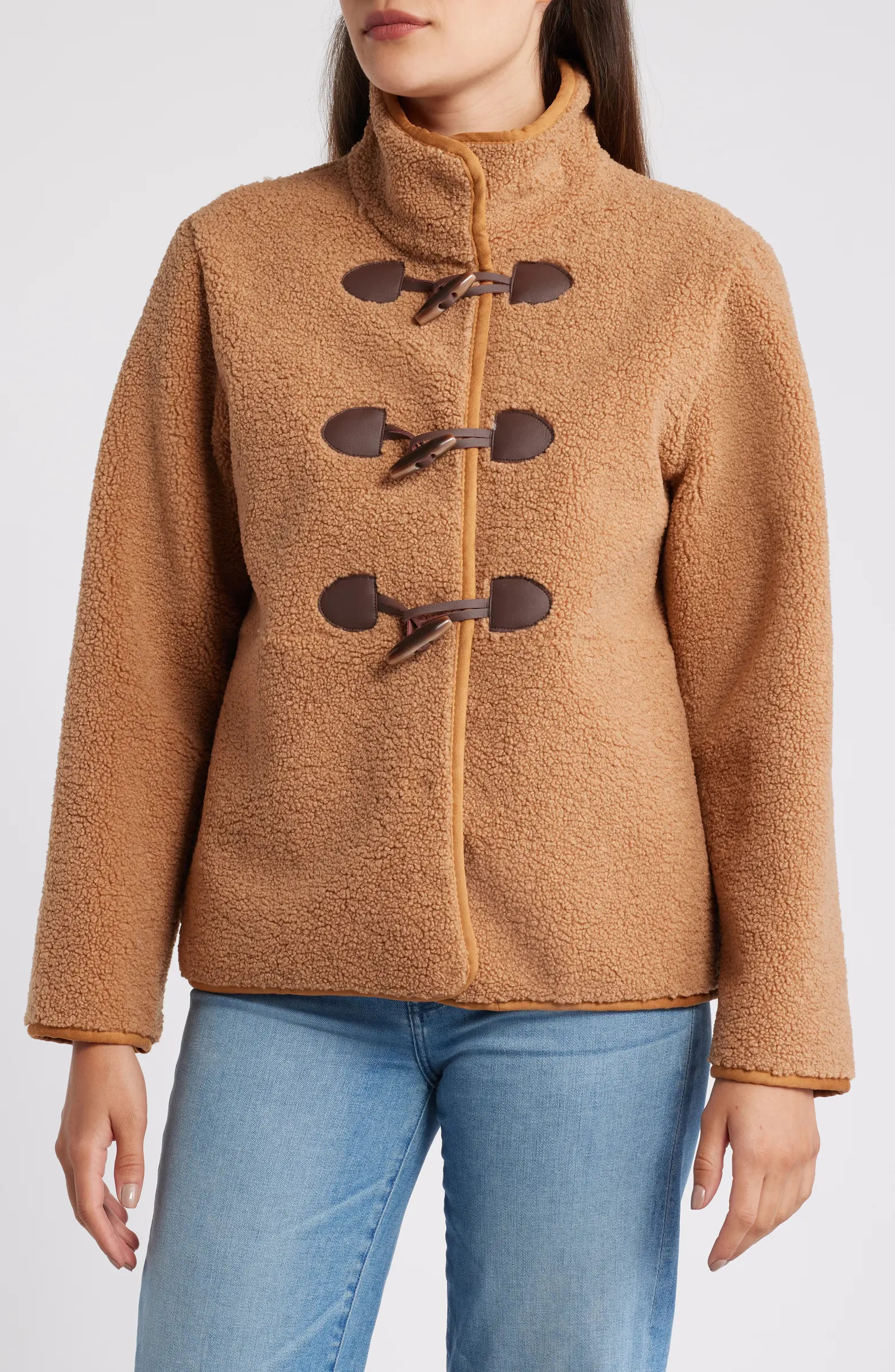 Toggle Front Faux Shearling Jacket | Nordstrom