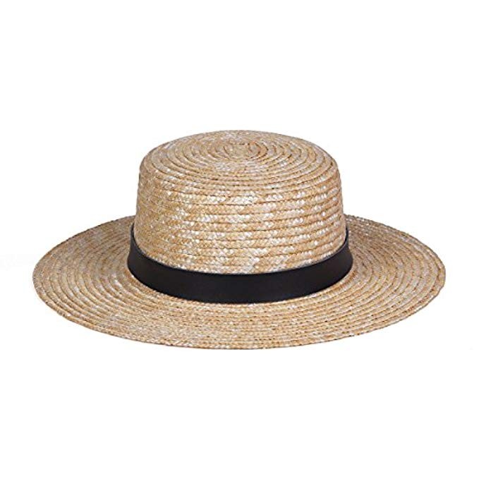 Lack of Color Women's Spencer Leather Banded Straw Boater Sun Hat | Amazon (US)