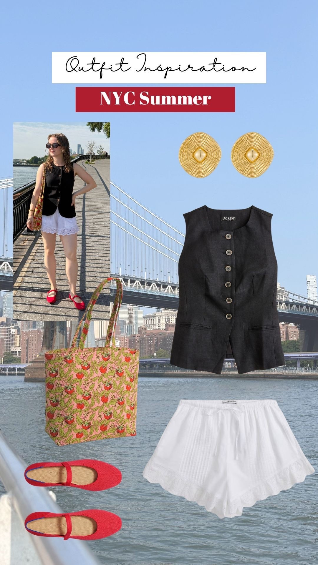 NYC outfit of the day. Linen vest and cotton shorts

#LTKSeasonal #LTKSaleAlert