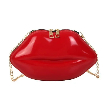 Yucurem Women Acrylic Lips-shaped Evening Bags PU Banquet Crossbody Shoulder Bag Chain Messenger (Re | Walmart (US)