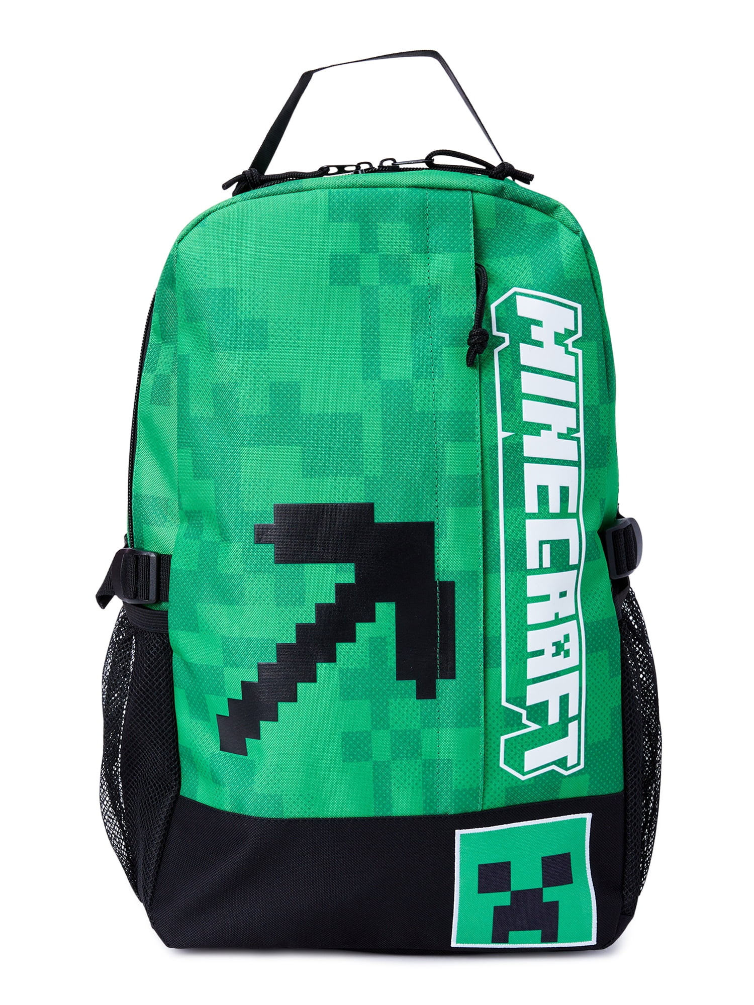 Minecraft Pickaxe Creeper Unisex 18" Laptop Backpack, Green Black | Walmart (US)