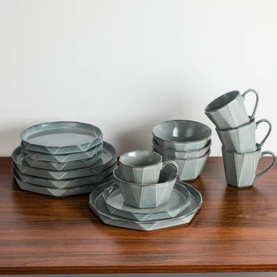 TDA Series TABLE 12 16-Piece Dinnerware Set, Stonewashed Dinnerware Set for 4 | Wayfair North America